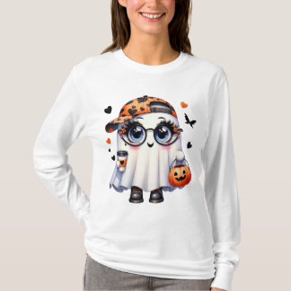 Halloween T-Shirt ,Cute Ghost Tee , Pumpkin Shirt 