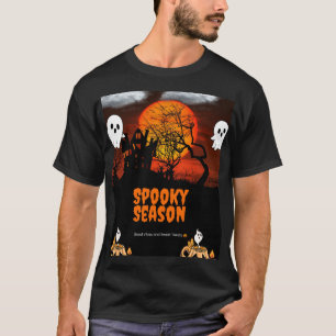 Halloween T Shirt Cute Spooky Ghost Pumpkin Hall