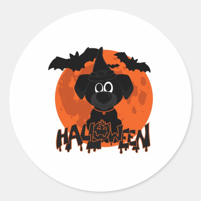Halloween t-shirt dogs classic round sticker (Front)