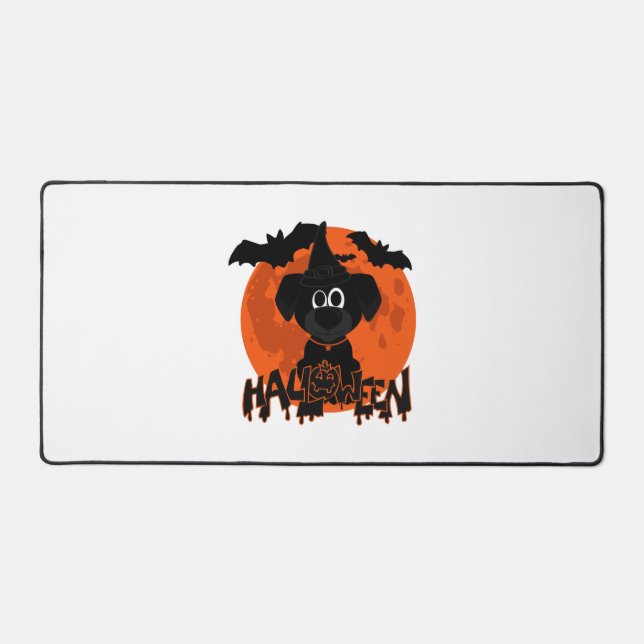 Halloween t-shirt dogs desk mat (Front)