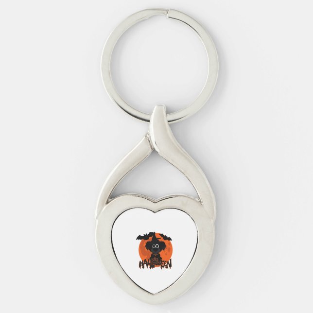 Halloween t-shirt dogs key ring (Front)