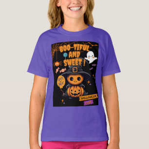 Halloween T-shirt for Girls Boo tiful Halloween