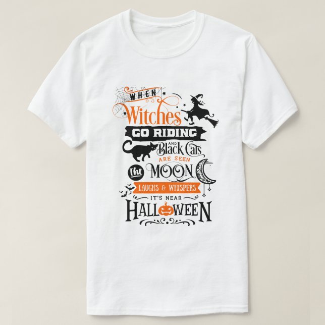 Halloween t-shirt, Witch Broom Halloween t-shirt, T-Shirt (Design Front)