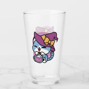 Halloween Tabby Cat – Witch Hat & Potion Art Glass