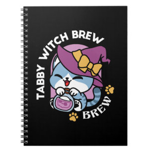 Halloween Tabby Cat – Witch Hat & Potion Art Notebook