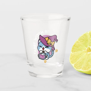 Halloween Tabby Cat – Witch Hat & Potion Art Shot Glass