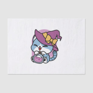 Halloween Tabby Cat – Witch Hat & Potion Art Tissue Paper