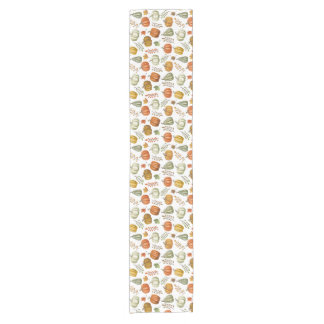 Halloween Table Runner With Pumpkins - White