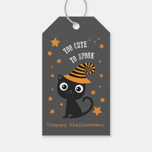 Halloween Tags with Black Cat (Front)