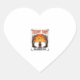 Halloween Tale Teeny Tiny Spooky Vintage Scene_1 Heart Sticker