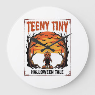 Halloween Tale Teeny Tiny Spooky Vintage Scene_1 Large Clock