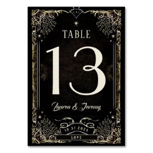 Halloween Tarot Card Matching Table Number Card