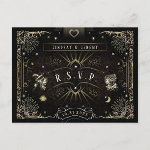 Halloween Tarot Card MENU Matching RSVP PostCard