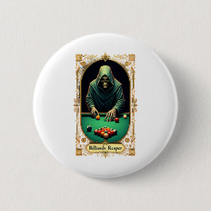 Halloween Tarot Card Skeleton Billiards Reaper 6 Cm Round Badge