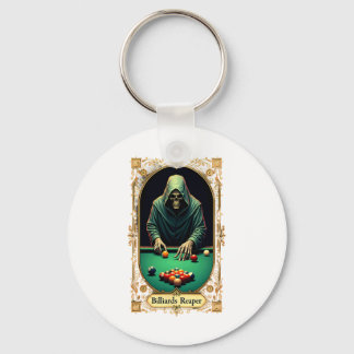 Halloween Tarot Card Skeleton Billiards Reaper  Key Ring