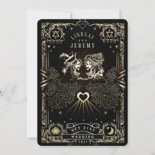 Halloween Tarot Card Wedding Invitation