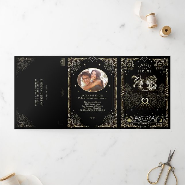 Halloween Tarot - DETAILS & RSVP MENU Tri-Fold (Outside)