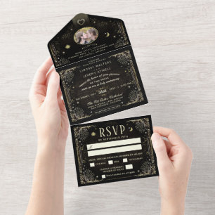 Halloween Tarot Photo Invite "Together With" MENU