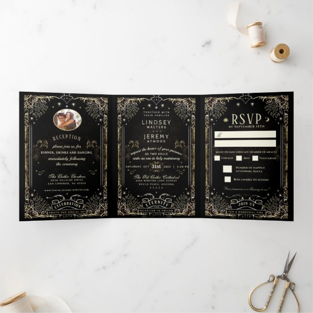 Halloween Tarot Wedding - "Together With" MENU (Inside)