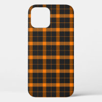 Halloween Tartan plaid. Scottish pattern in orange