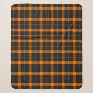 Halloween Tartan plaid. Scottish pattern in orange Sherpa Blanket