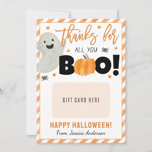 Halloween Teacher Appreciation Gift Card Holder (Front)
