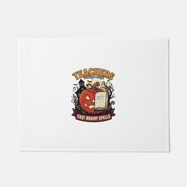 Halloween Teacher Brain Magic Doormat (Front)