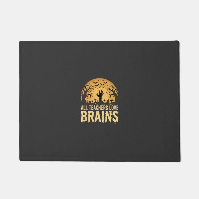 Halloween Teacher Brains Doormat (Front)