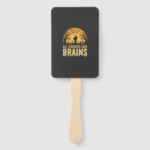 Halloween Teacher Brains Hand Fan