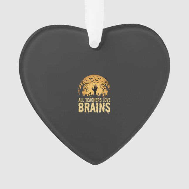 Halloween Teacher Brains Ornament (Front)