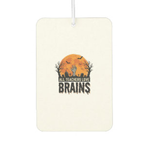Halloween Teacher Brains Vintage Vector Design_1 Car Air Freshener