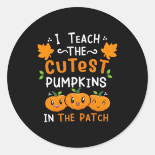 Halloween Teacher Cutest Pumpkins Birthday Classic Round Sticker