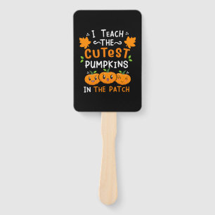 Halloween Teacher Cutest Pumpkins Birthday Hand Fan