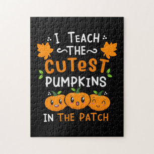 Halloween Teacher Cutest Pumpkins Birthday Jigsaw Puzzle