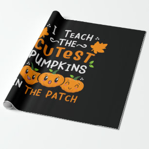 Halloween Teacher Cutest Pumpkins Birthday Wrapping Paper