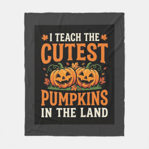 Halloween Teacher Cutest Pumpkins Design_1 Fleece Blanket