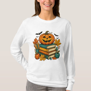 Halloween Teacher Festive Book Themed T-Shirt