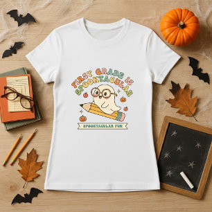 Halloween Teacher Gift Ghost & Pencil T-Shirt