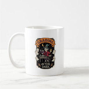 Halloween Teacher Grading After Dark Coffee Mug