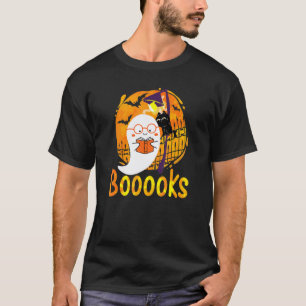 Halloween Teacher Librarian Books Reading Booooks T-Shirt