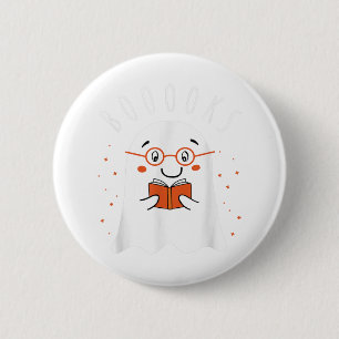 Halloween Teacher Librarian Books Reading Ghost Pu 6 Cm Round Badge