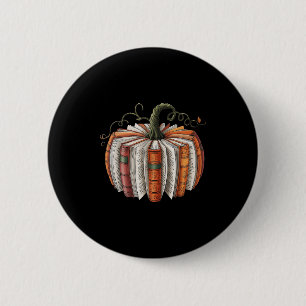 Halloween Teacher Librarians Fall Book Pumpkin Ret 6 Cm Round Badge