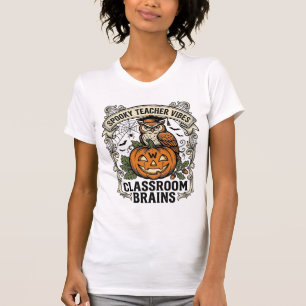 Halloween Teacher Pumpkin Owl Vintage School Shirt