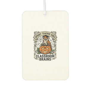 Halloween Teacher Pumpkin Owl Vintage School Shirt Car Air Freshener