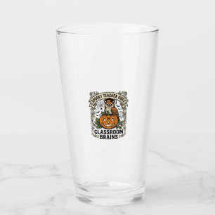 Halloween Teacher Pumpkin Owl Vintage School Shirt Glass