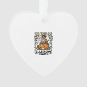 Halloween Teacher Pumpkin Owl Vintage School Shirt Ornament
