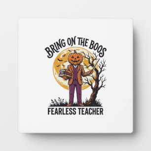 Halloween Teacher Shirt Vintage Engraving Pumpkin Plaque