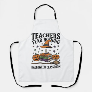 Halloween Teacher Shirt With Witchy Books_1 Apron