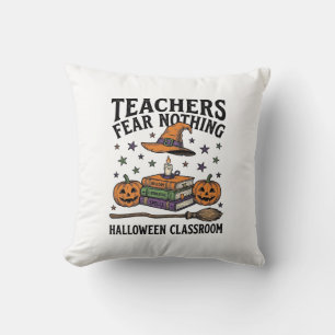 Halloween Teacher Shirt With Witchy Books_1 Cushion