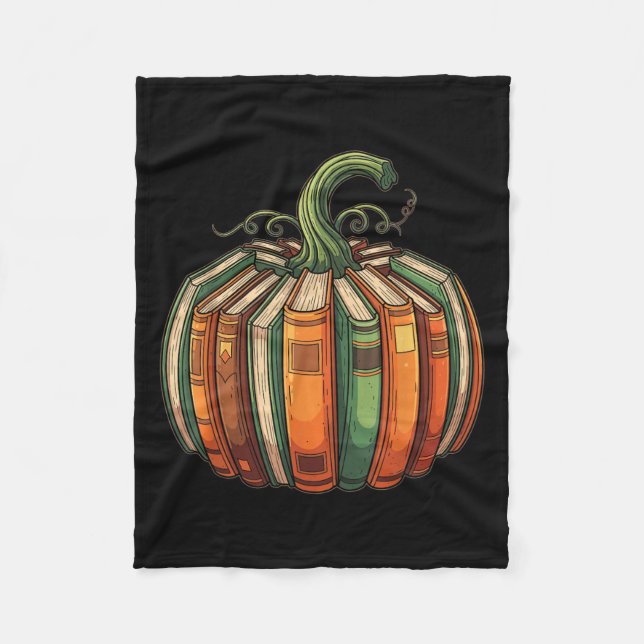 Halloween Teacher Shirts Fall Pumpkin Fall Book Sh Fleece Blanket (Front)